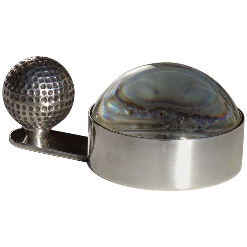 1980s by Hermes Paris Silver Golf Ball Magnifying Lens For Sale