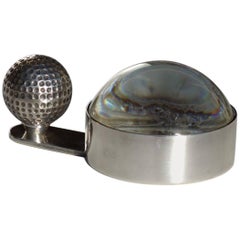 1980s by Hermes Paris Silver Golf Ball Magnifying Lens