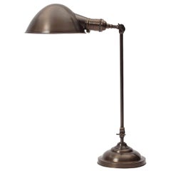 Patinated Brass Articulated Industrial Desk Lamp