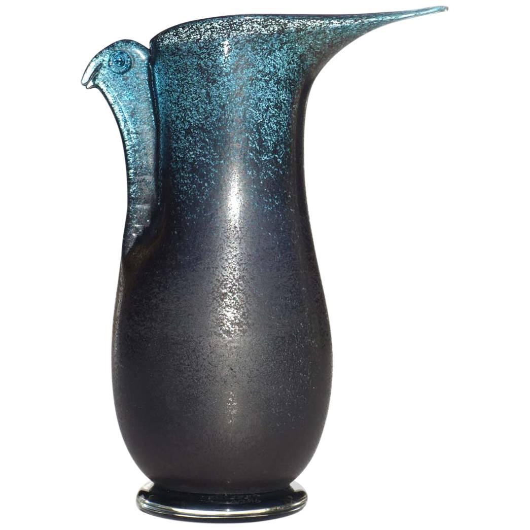 "Barbarico" von Barovier & Toso Vogelglas Murano Vase im Angebot