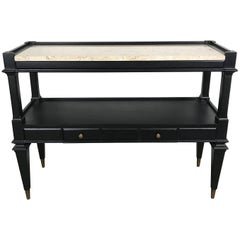 Parzinger Style Black Lacquered Console or Server by Weiman
