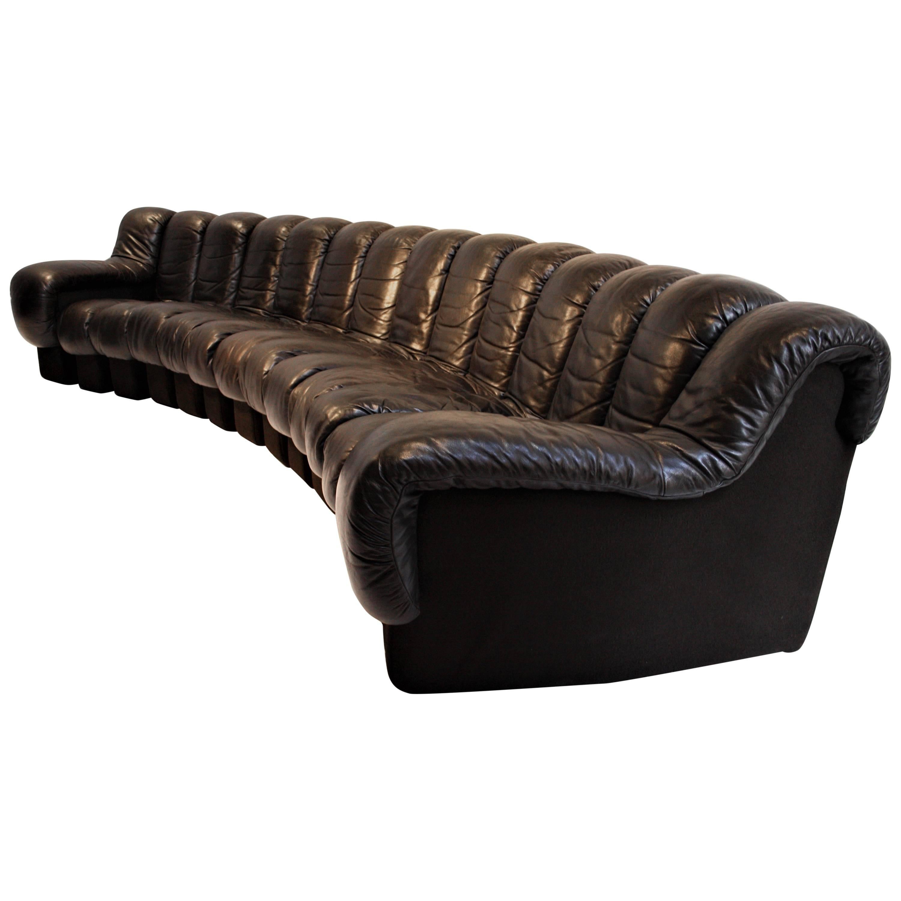 De Sede DS 600 Non Stop Sofa in Dark Brown Leather