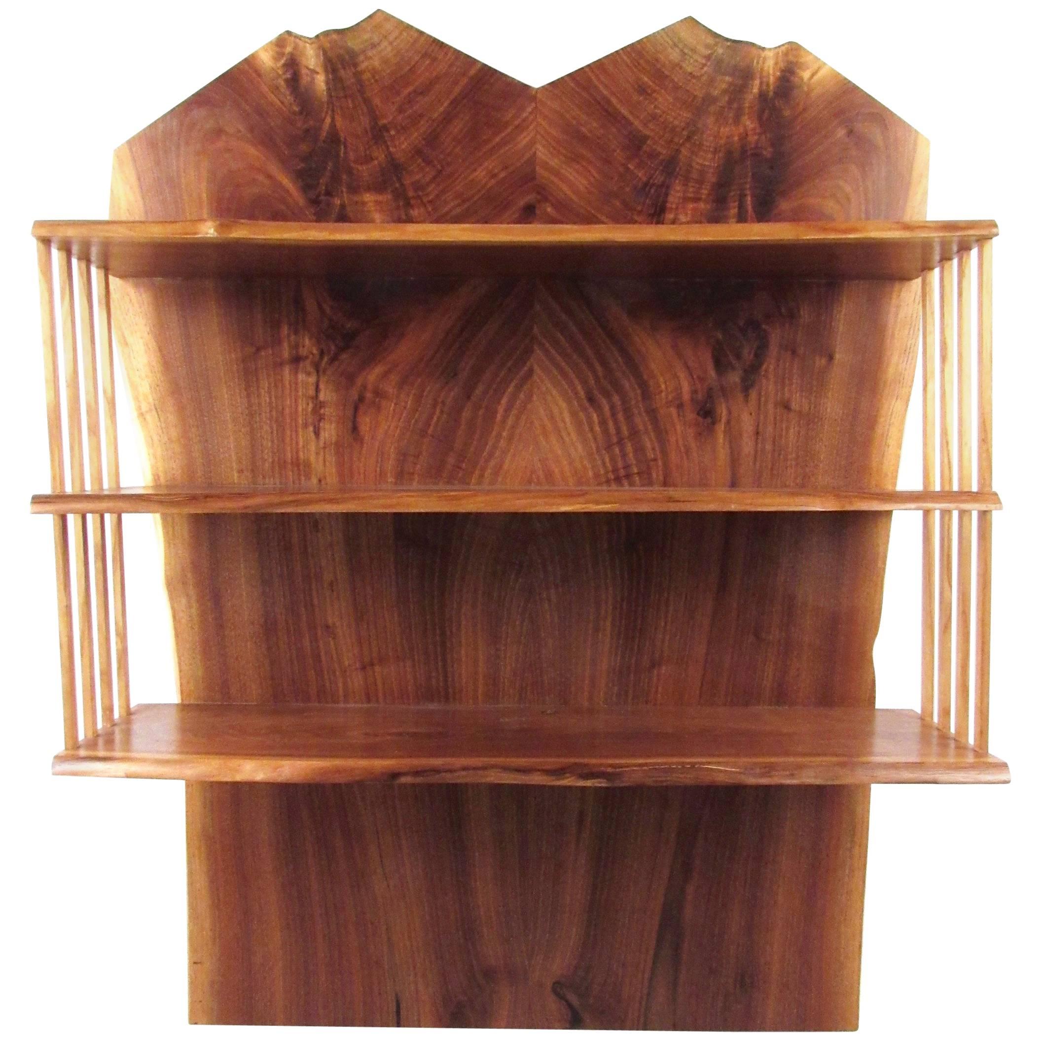 Live Edge Wall Shelf in the Style of George Nakashima