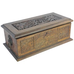 Antique Deed Box, Carved Oak Box, Victorian, Scotland 1880, B1111