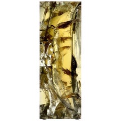 French Fractal Resin Olive Gold Sculpture by Pierre Giraudon