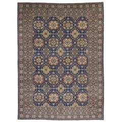 Retro Turkish Oushak Rug with Modern Luxe Style and Bold Art Deco Design