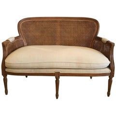 Classic Indonesian Double Caned Loveseat Settee