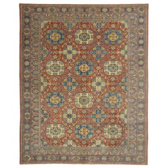 Vintage Turkish Oushak Rug with Modern Luxe Style and Bold Art Deco Design