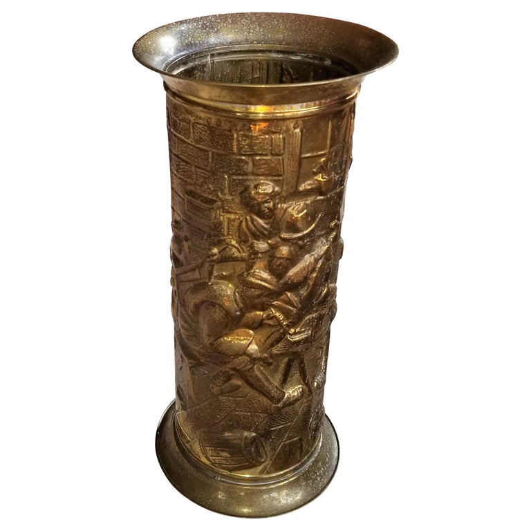 English Brass Umbrella Stand, Late 19th Century For Sale at 1stdibs