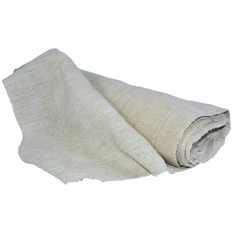 Vintage Linen Grain Sack Fabric For Sale at 1stdibs
