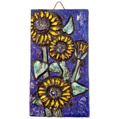 Floral Ceramic Tile Wall Plaque