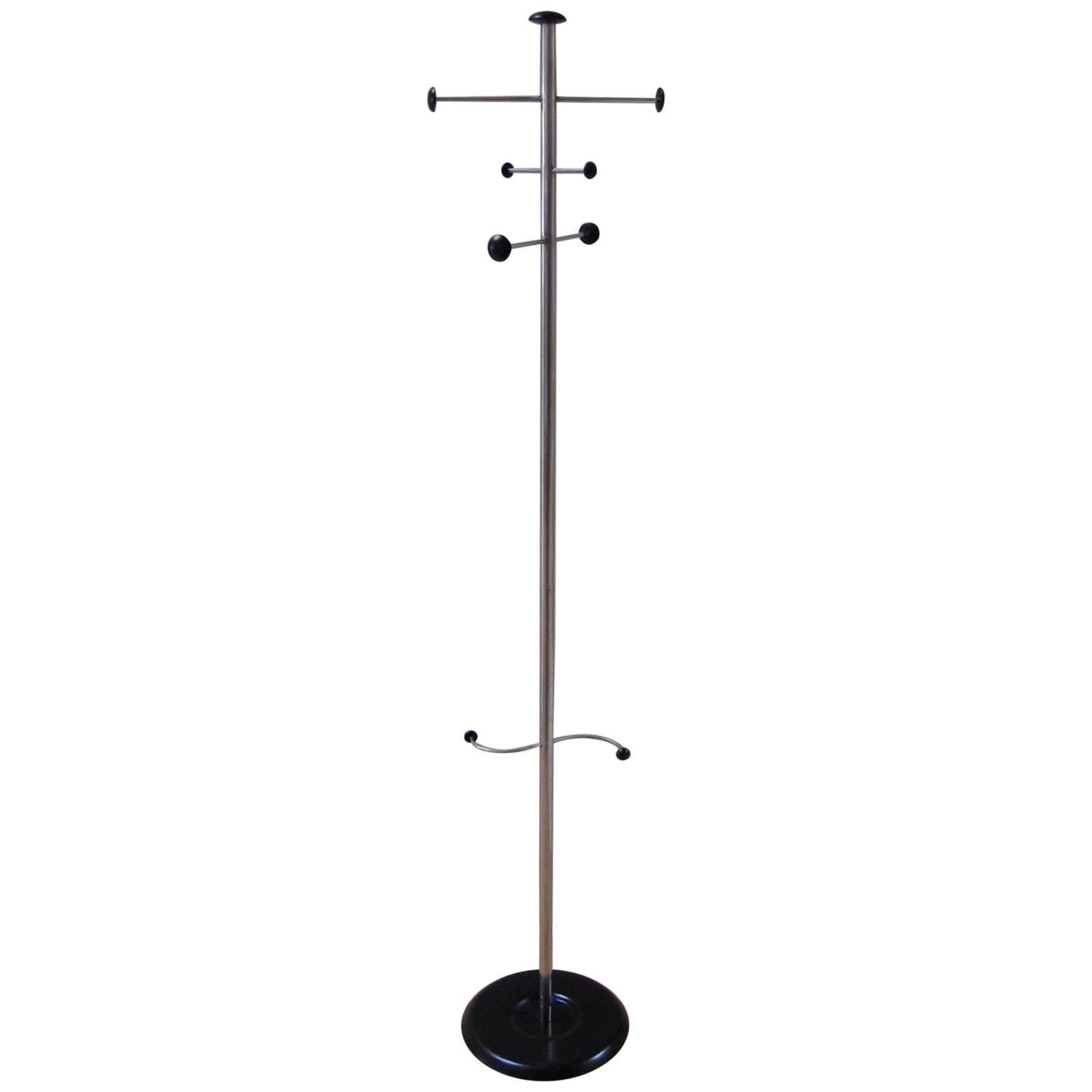 Mid-Century Modern Stainless Steel Coat and Umbrella Stand For Sale