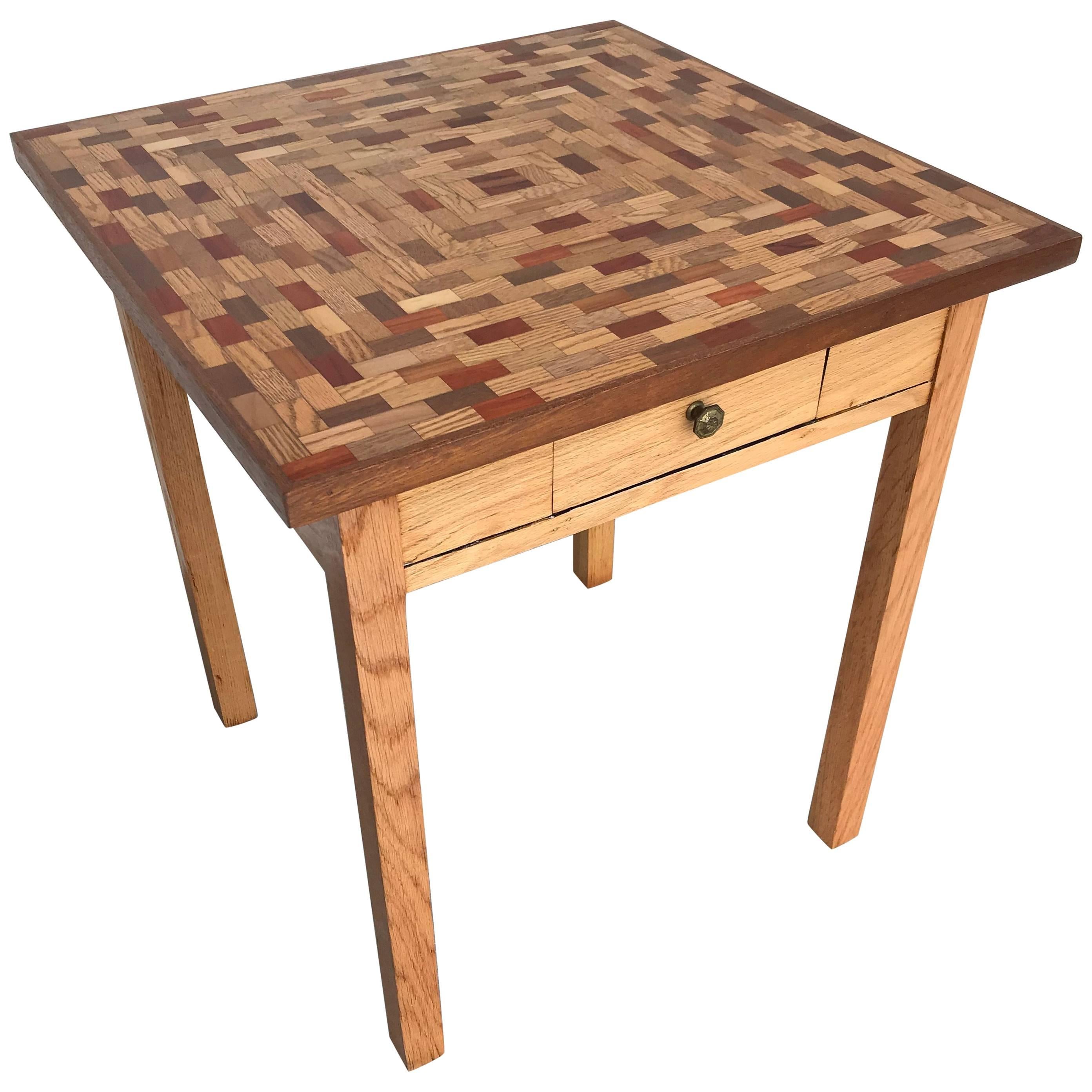 Little Parquet Top Game or Dining Table