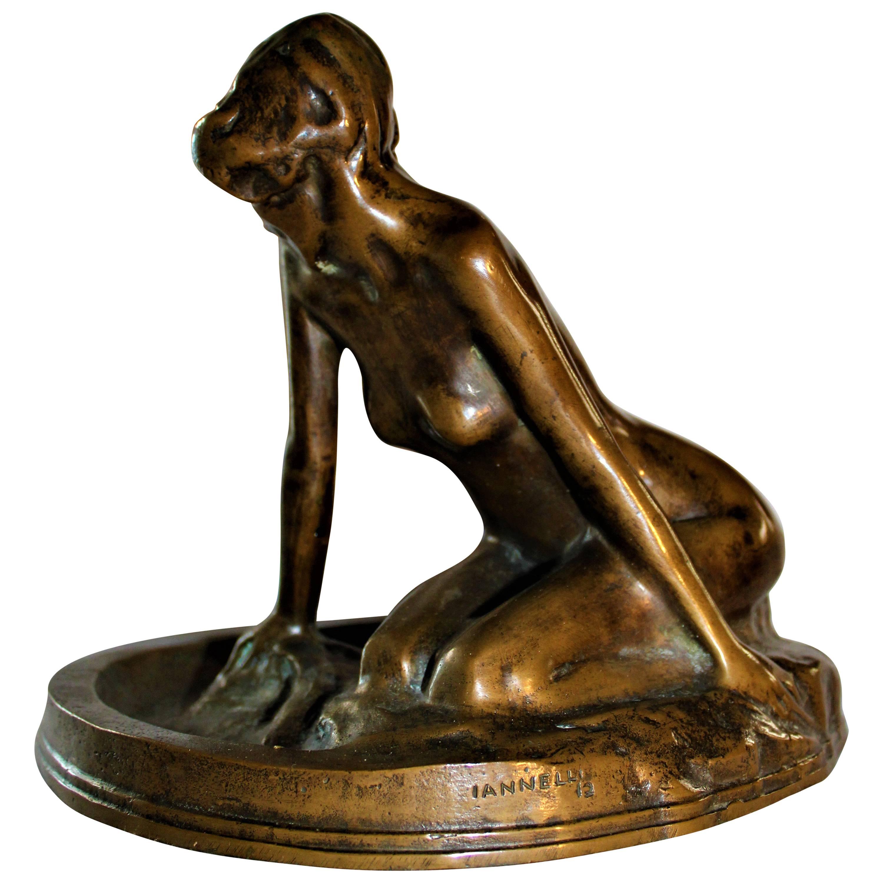 Alfonso Iannelli Bronze Nude Figural Sculpture