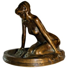 Used Alfonso Iannelli Bronze Nude Figural Sculpture