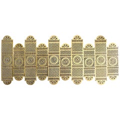 Large Set of 19th Century Pierced Brass Door Finger Plates