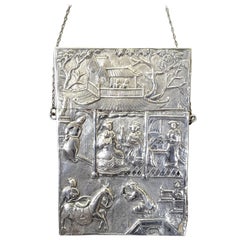 Antique Chinese Export Silver Card Case, Circa 1820