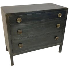 Retro Gunmetal Brushed Steel Dresser by Norman Bel Geddes for Simmons