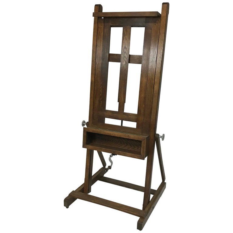 Large Victorian Oak Easel Winsor and Newton at 1stdibs