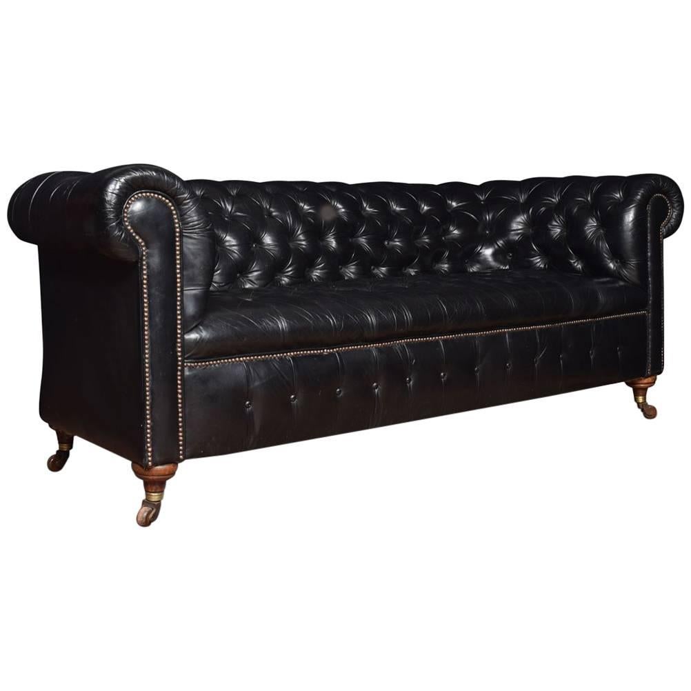 Black Leather Chesterfield