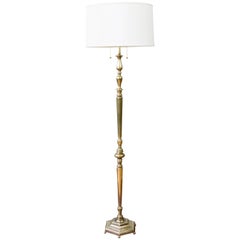 French Turned and Cast Brass and Bronze Floor Lamp