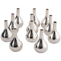 Set of 11 Jens Harald Quistgaard Silver Plated Candlesticks