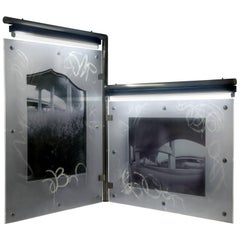 Large Urban Industrial Art Sculpture w/ Photo Transparency & Lucite "Diptych 1"
