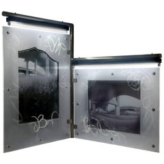 Used Large Urban Art Sculpture with  Photo Transparency and Lucite "Diptych 1"