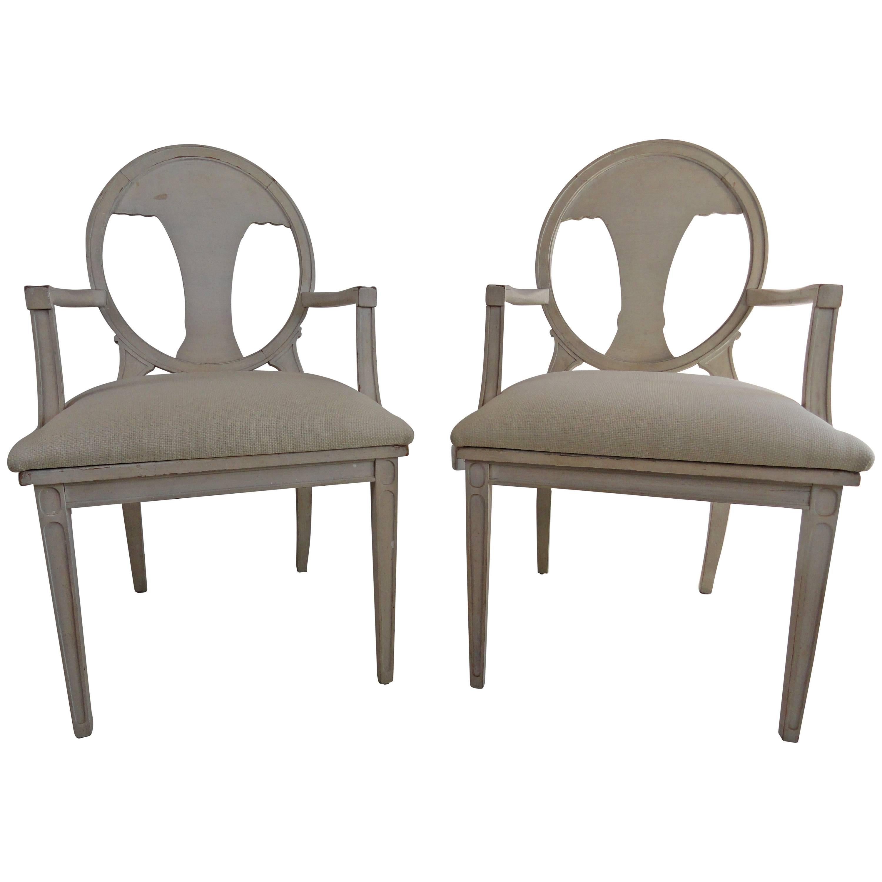 Set of Four Swedish Neoclassical Style Armchairs For Sale