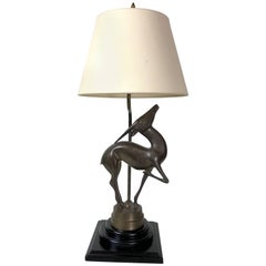Art Deco Bronze Sculpture of a Deer, Now as a Lamp