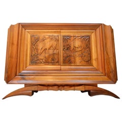 Walnut Cabinet by Dominique, Exhibited at the Exposition Coloniale, Paris, 1931