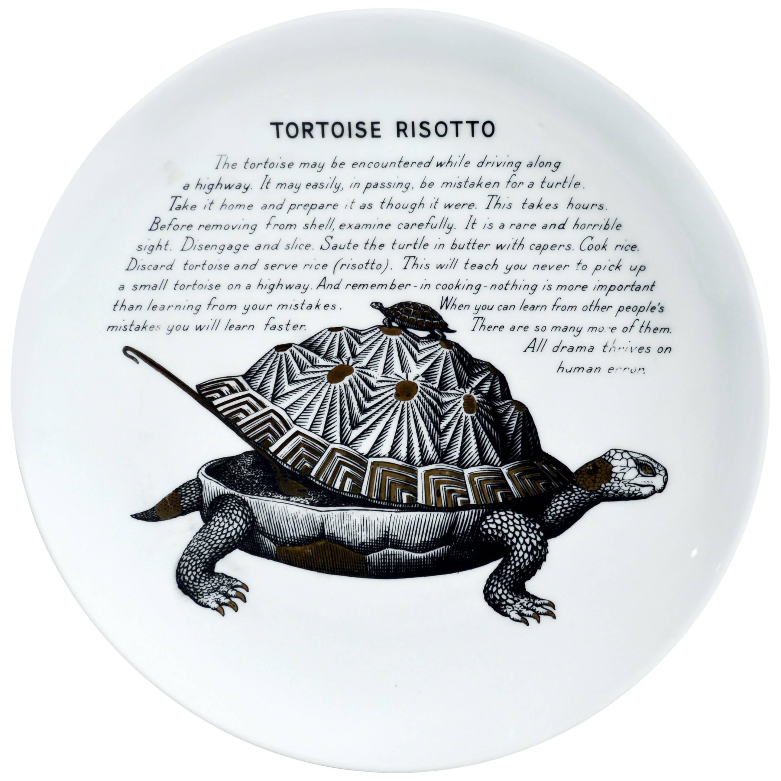 Piero Fornasetti Fleming Joffe Recipe Plate- Tortoise Risotto, 1960s