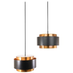 Pair of Copper 'Saturn' Pendants by Jo Hammerborg for Fog & Mørup, 1960s