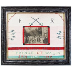 Christening of the Prince of Wales Woolwork Picture,  Dated 1842