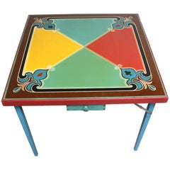 Hand-Painted Folk Art Card Table