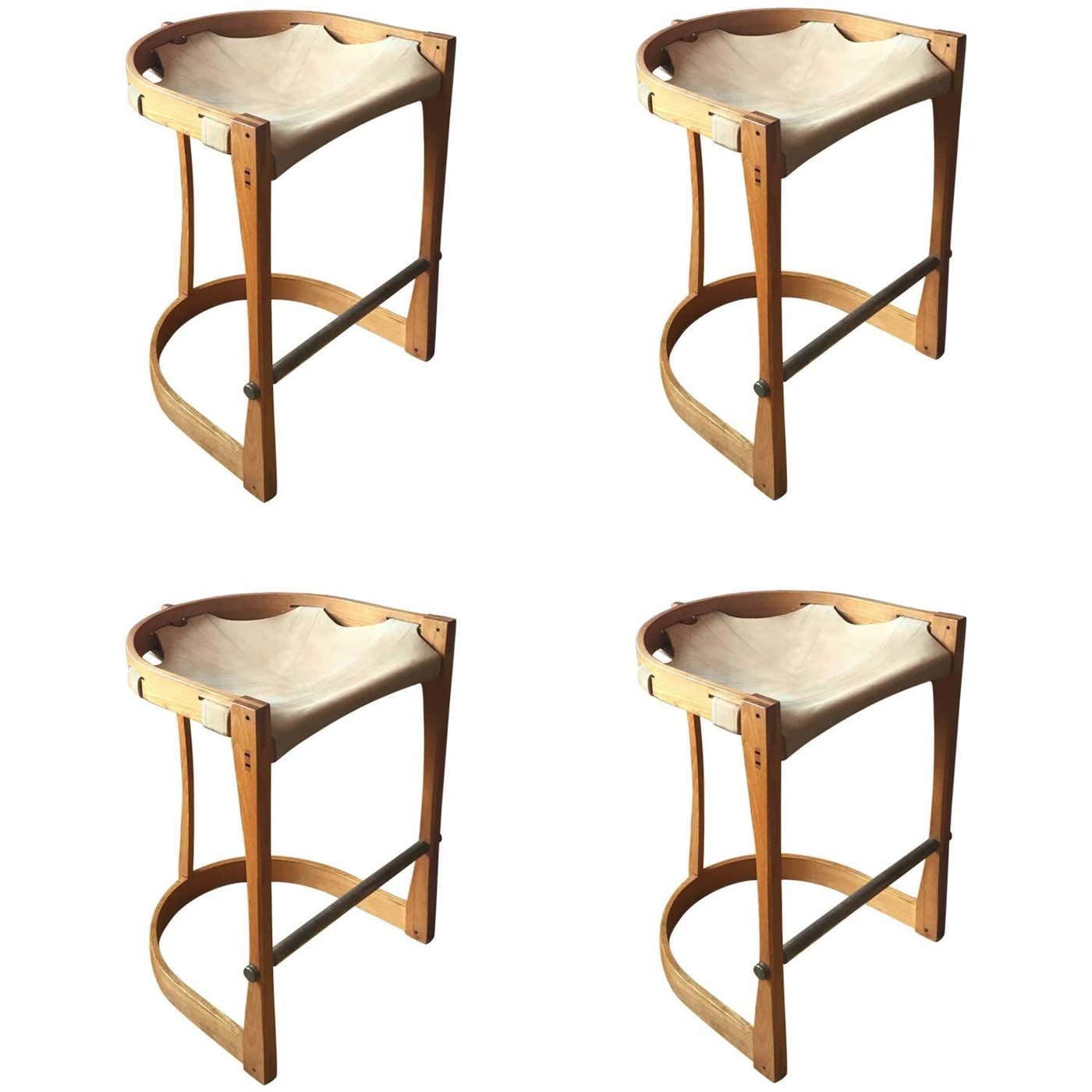 Set of Four American Studio Craft Counter Stools at 1stDibs