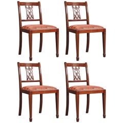 Antique Set of Four Mahogany Dining Chairs in the Style of Georg III