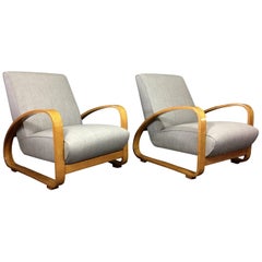 Pair of Italian Bentwood Lounge Chairs, circa 1960