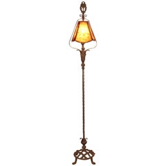 Attractive 1920s Floor Lamp with Original Mica Shade