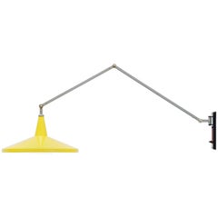 Vintage Wim Rietveld Gispen White 4050 Panama Lamp Yellow, 1955