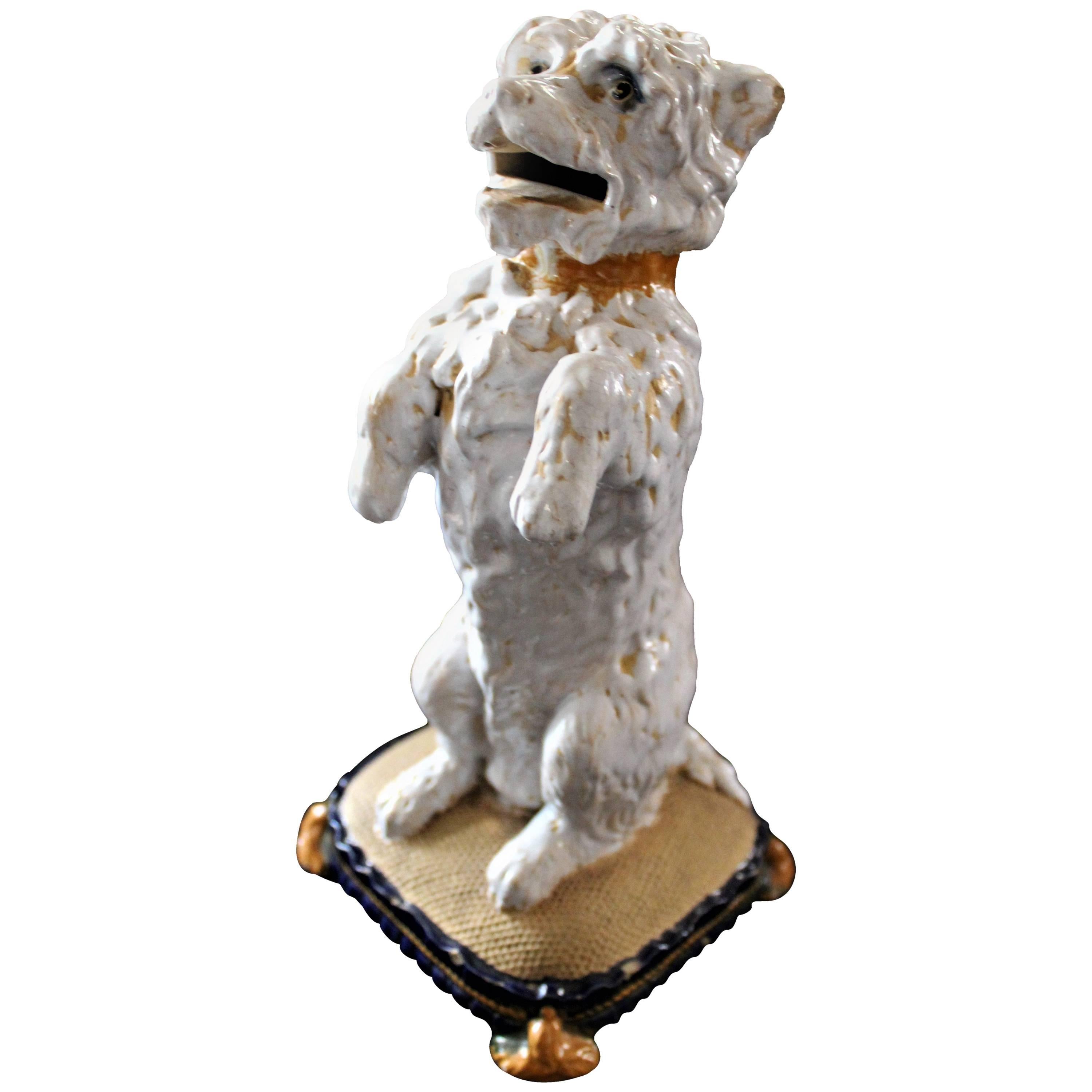 William Brownfield Majolica Terrier Letter Holder