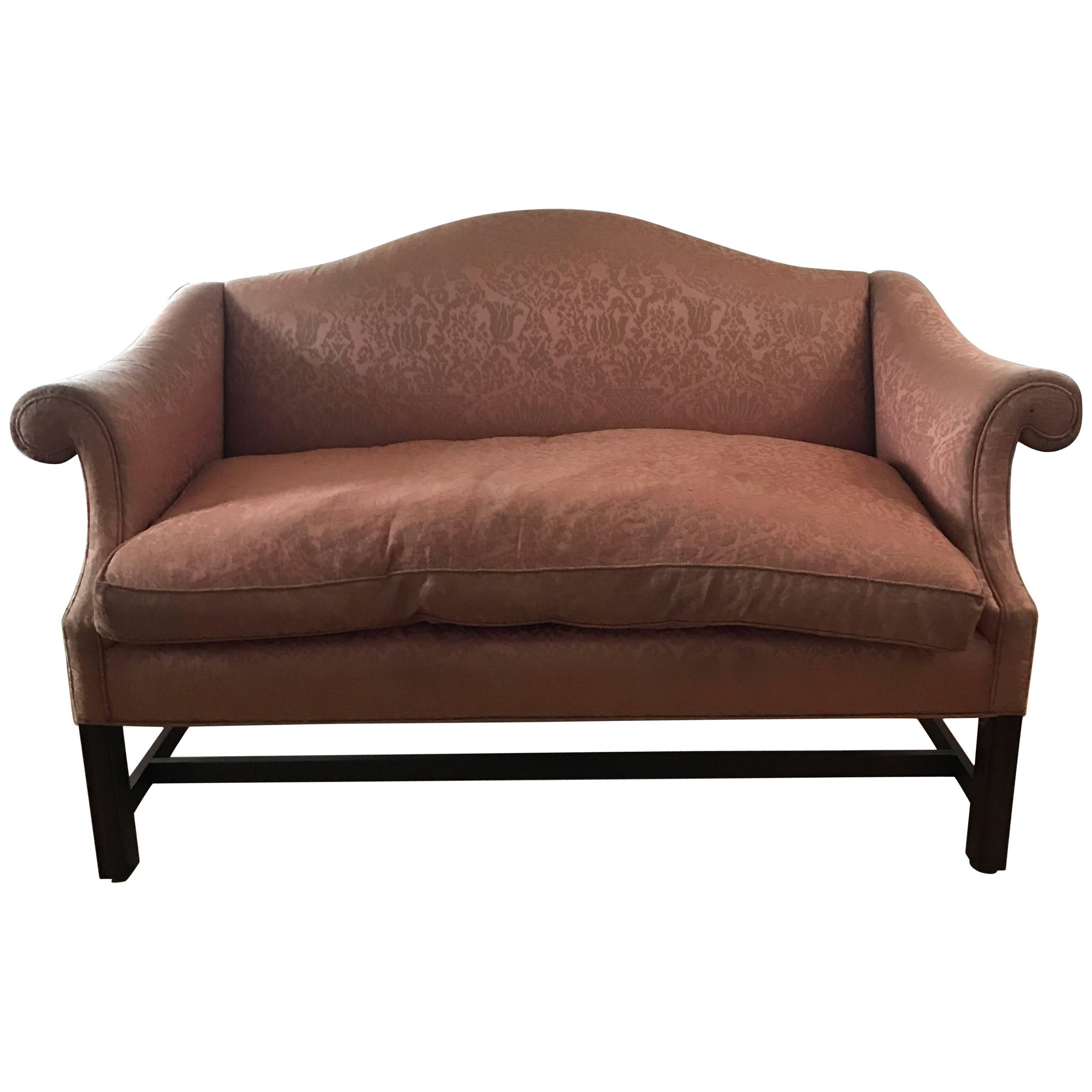 Small Scale Chippendale Style Mahogany Camelback Sofa Loveseat For Sale at  1stDibs