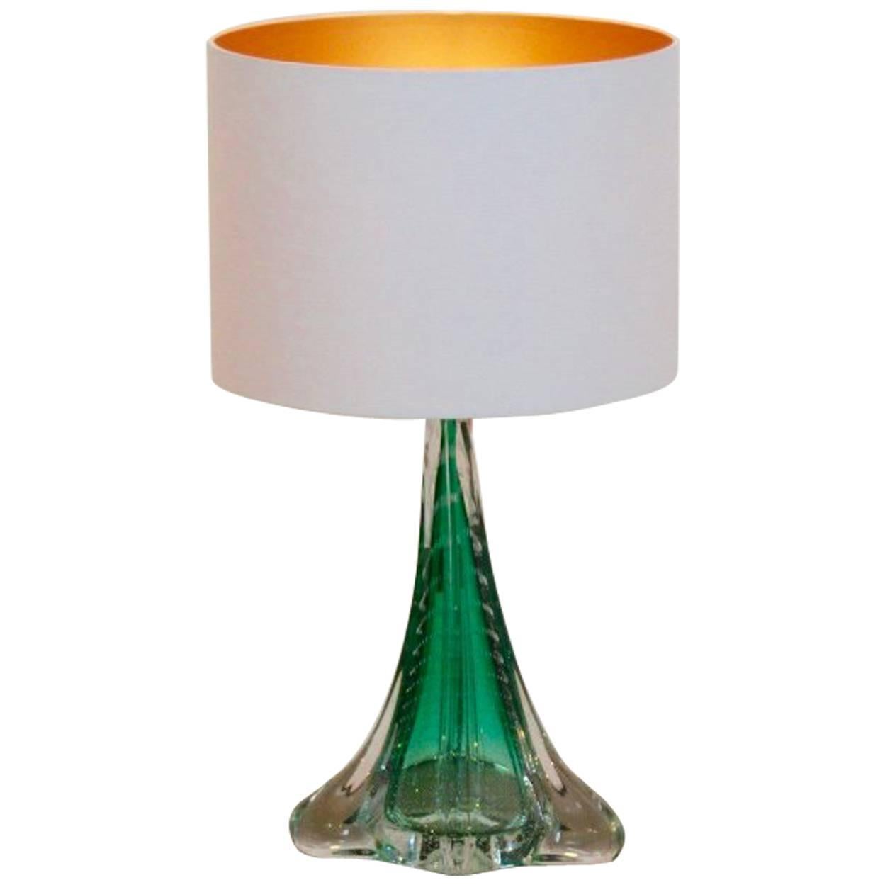 Unique Handmade Boussu Translucent Glass Table Lamp, Belgium, 1960s