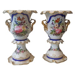 Unusual Pair of 19th Century Paris Vases