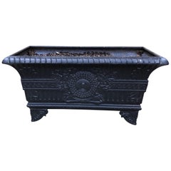 19th Century French Cast Iron Rectangular Planter Jardinière