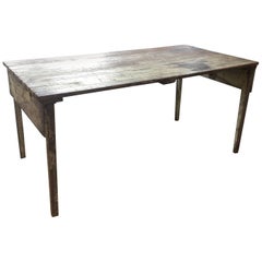 Antique Early 20th Century Pine Folding Table That Folds Up for Storage and Mobility