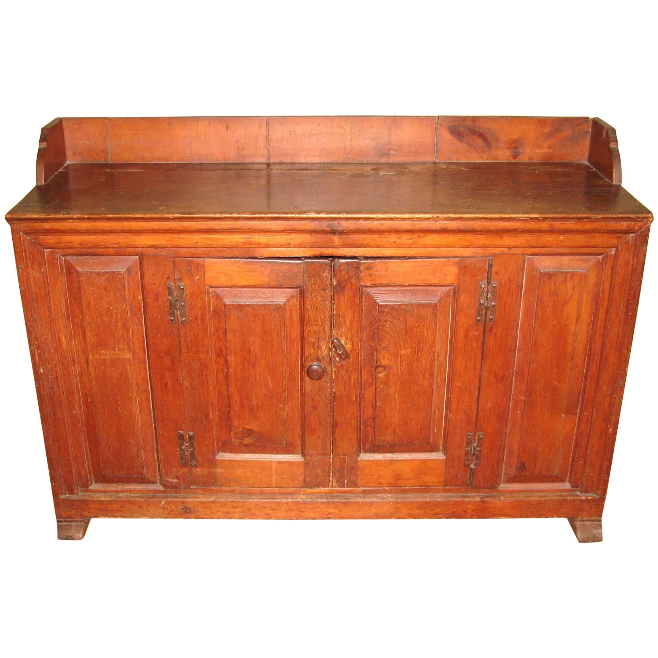 1770s Antique Farmhouse Pine Server Cabinet