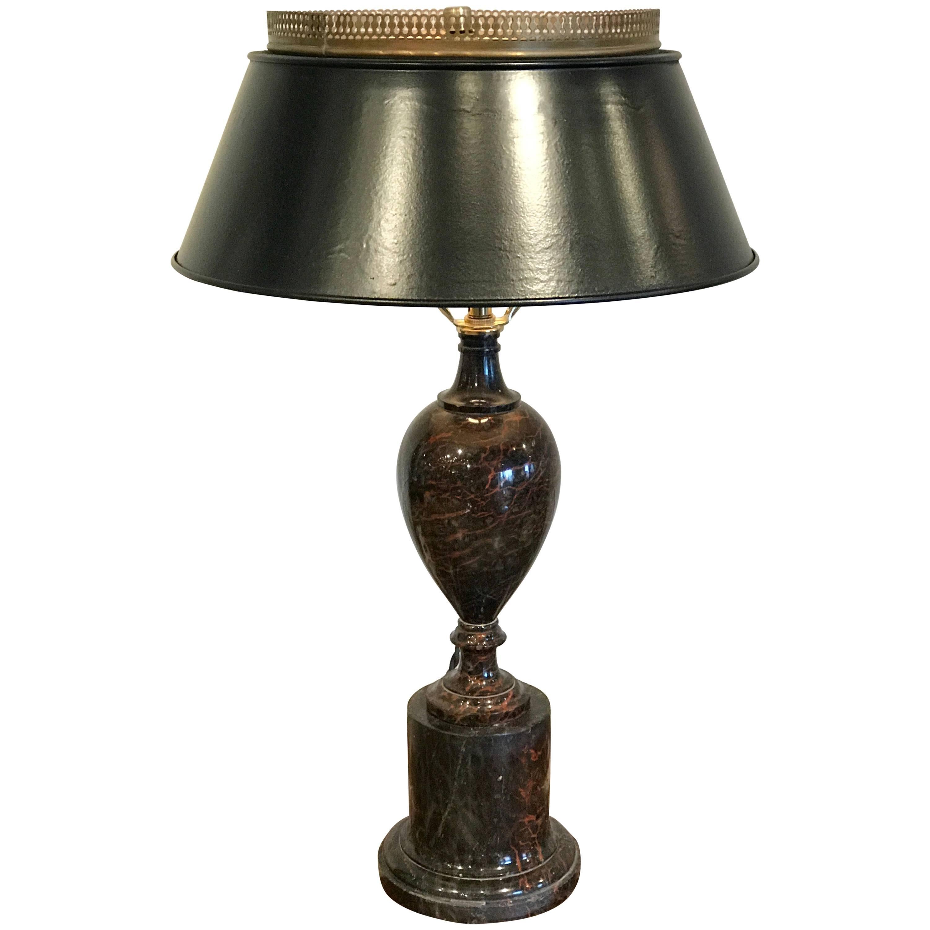 Grand Tour Bloodstone Marble Bouillotte Lamp For Sale