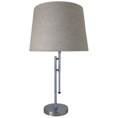Midcentury Chrome Adjustable Pole Table Lamp in the Style of George Kovacs