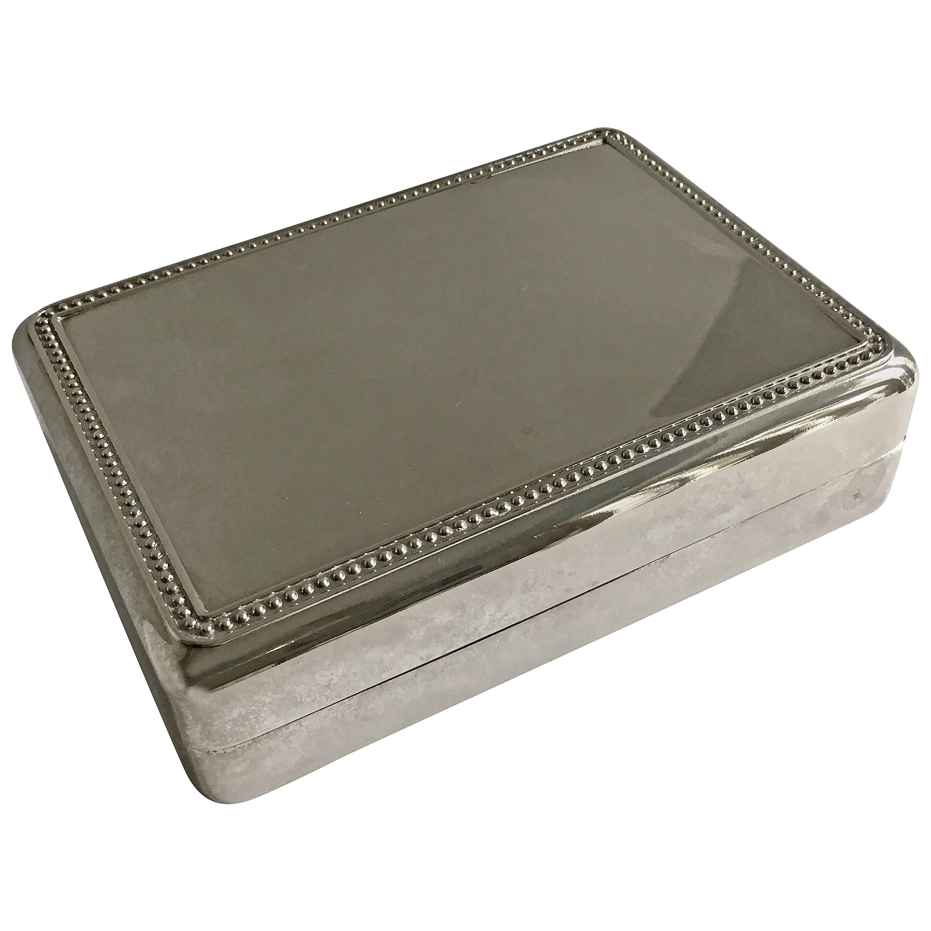 Silver Plate Box with Blue Interior